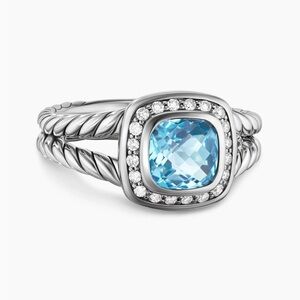 David Yurman Petite Albion Ring in Blue Topaz - Size 6